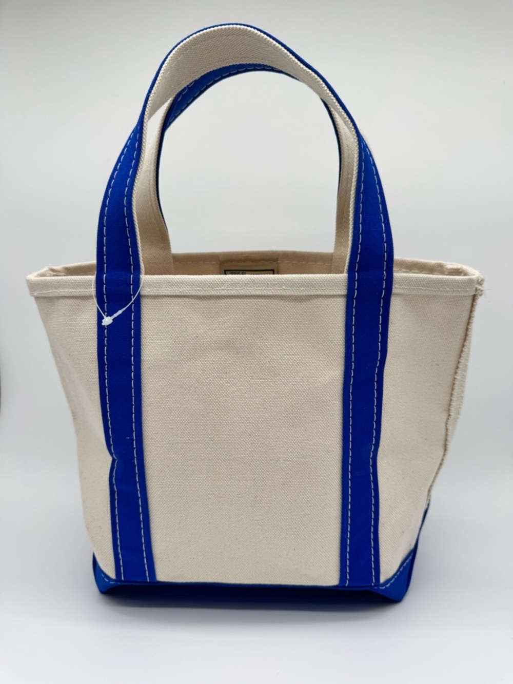 L.L. Bean Boat and Tote Canvas Bag Blue Trim Made in USA Open Top Classic Small - Picture 1 of 8